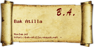 Bak Atilla névjegykártya